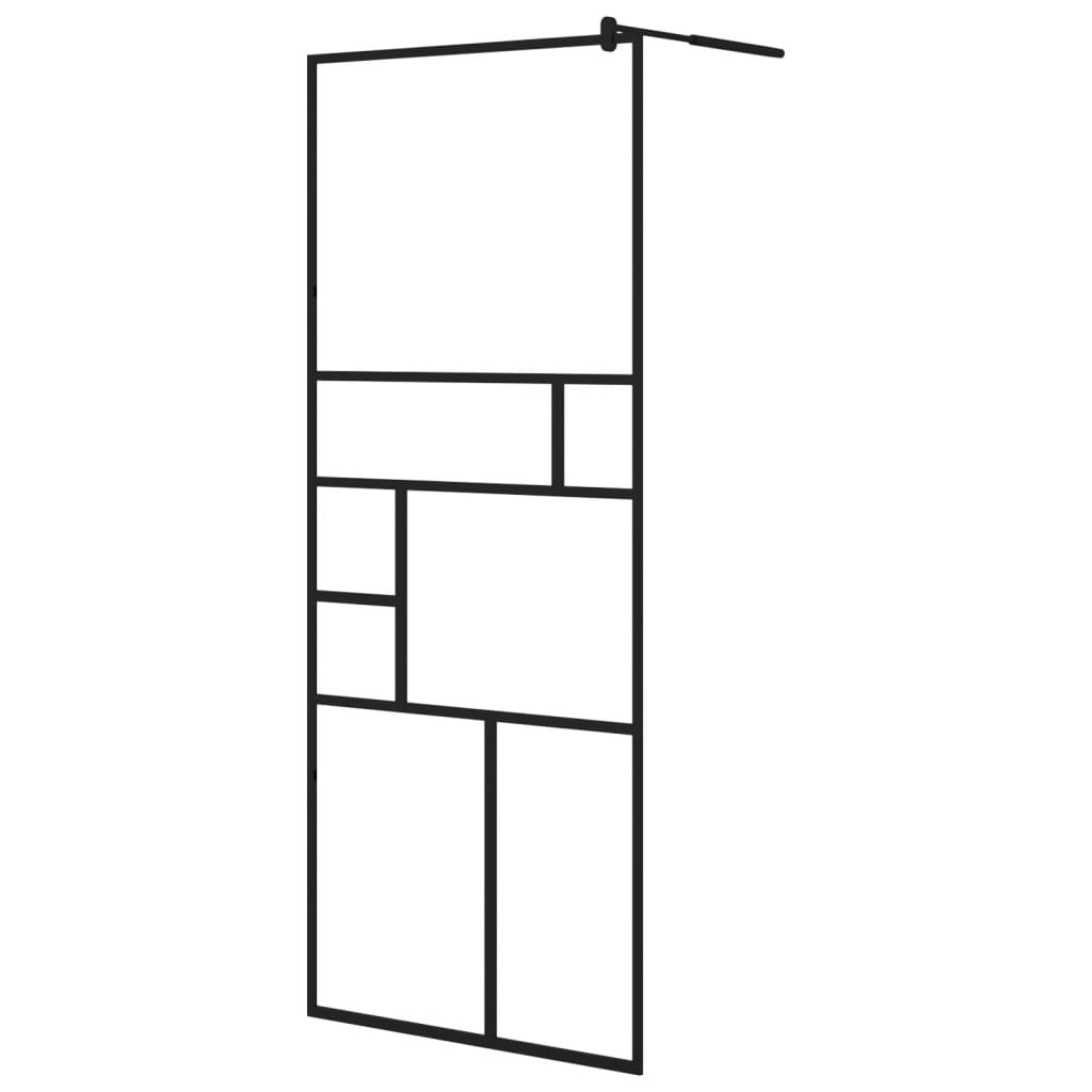 Vidaxl - Paroi de douche à verre ESG transparent 80x195 cm Noir - vidaXL - Imagen 1