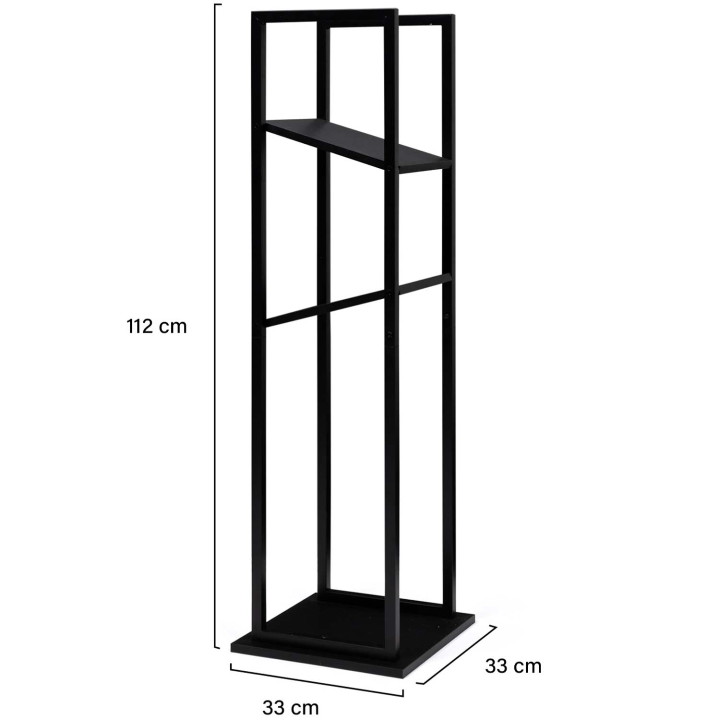 Range bûches vertical acier noir avec 2 étagères H.112 CM pour cheminée - Image 5