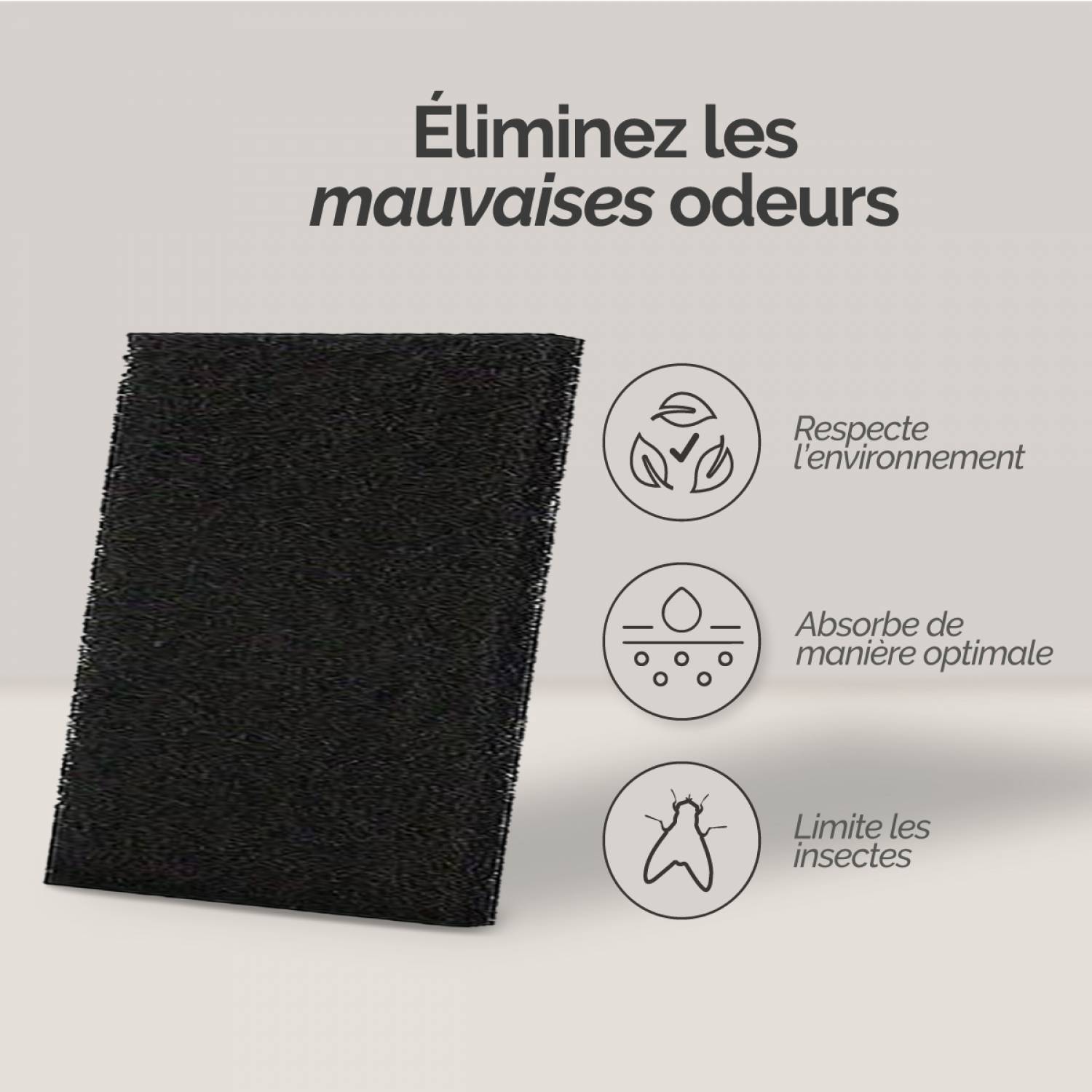 Linxor - Lot de 5 filtres à charbon actif pour composteur, poubelle à compost - Carré - Linxor - Imagen 3