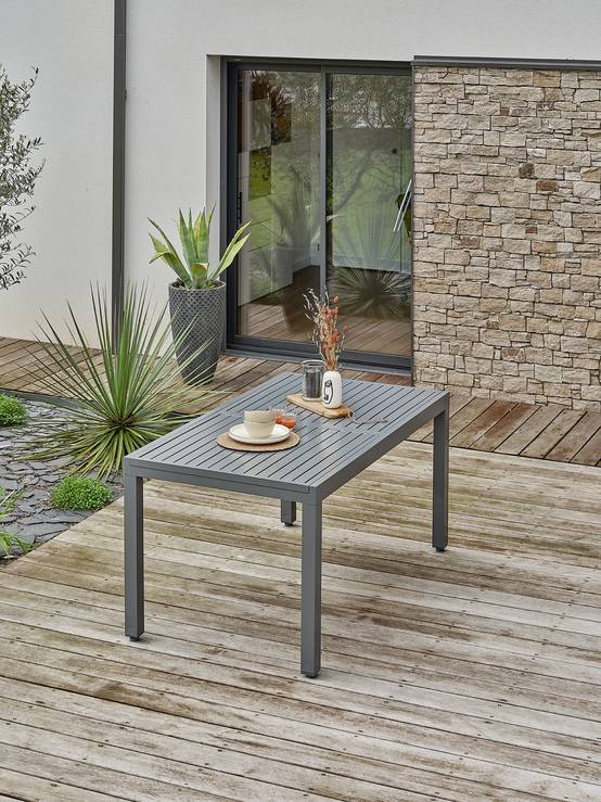 Table de jardin ORSINO en aluminium - GRIS ANTHRACITE - REMARQUABLE - Image 3