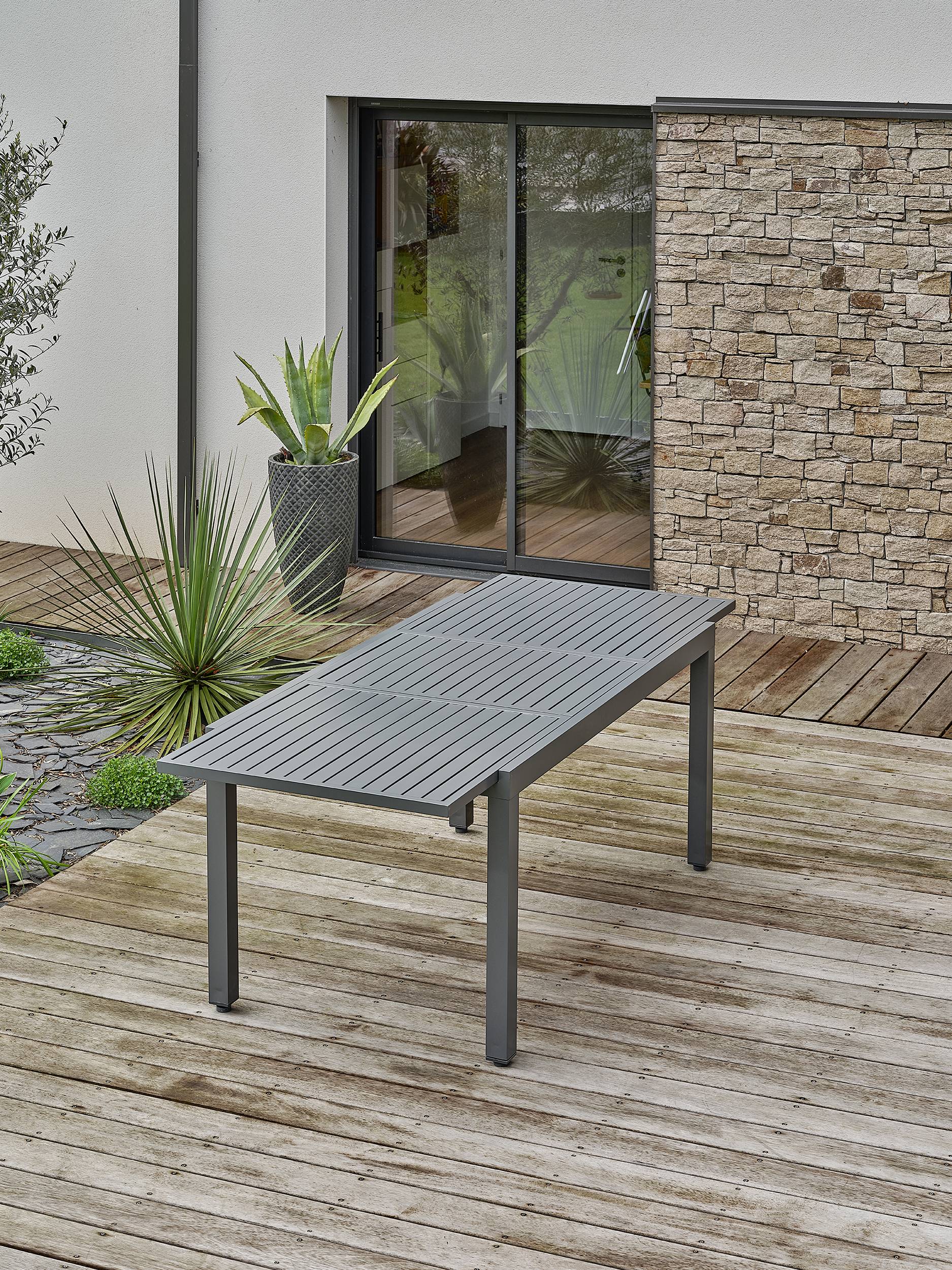 Table de jardin ORSINO en aluminium - GRIS ANTHRACITE - REMARQUABLE - Image 7