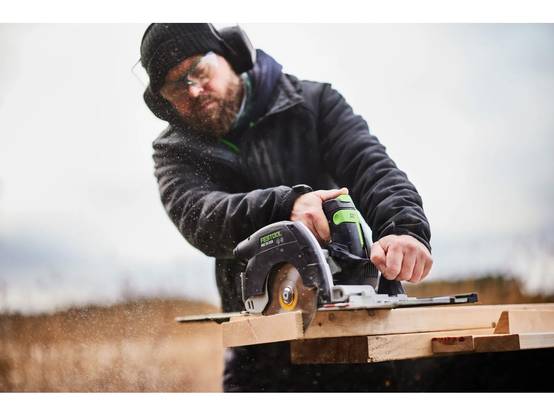 Festool - Scie circulaire à capot basculant sans fil 18V HKC 55 KEB-Basic-FSK 420 - FESTOOL - sans batterie, ni chargeur - rail de guidage - SYSTAINER - 578704 - Image 4