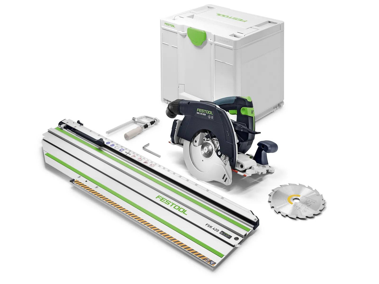 Festool - Scie circulaire à capot basculant sans fil 18V HKC 55 KEB-Basic-FSK 420 - FESTOOL - sans batterie, ni chargeur - rail de guidage - SYSTAINER - 578704 - Image 1