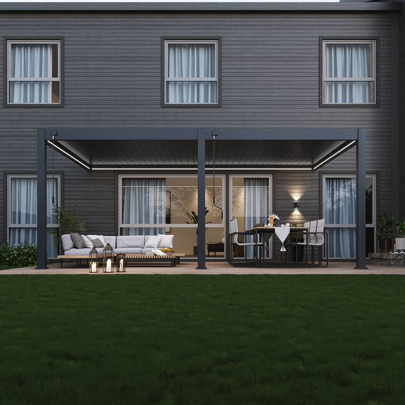 Ombrea - Kit LED Pergola Bioclimatique adossée 4x6M - Image 3