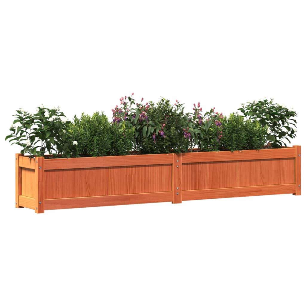 Jardinières bois de pin massif cire marron 180 x 31 x 31 cm (x2) - PANGIVO - Image 4
