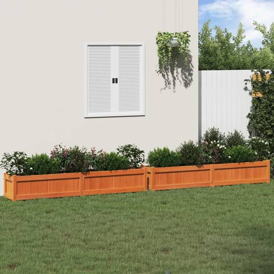Jardinières bois de pin massif cire marron 180 x 31 x 31 cm (x2) - PANGIVO - Image 1
