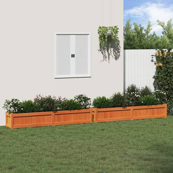 Jardinières bois de pin massif cire marron 180 x 31 x 31 cm (x2) - PANGIVO - Image 3