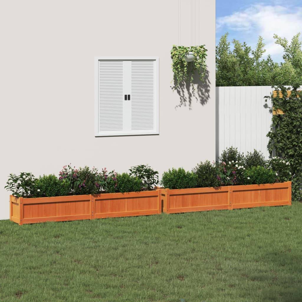 Jardinières bois de pin massif cire marron 180 x 31 x 31 cm (x2) - PANGIVO - Image 3