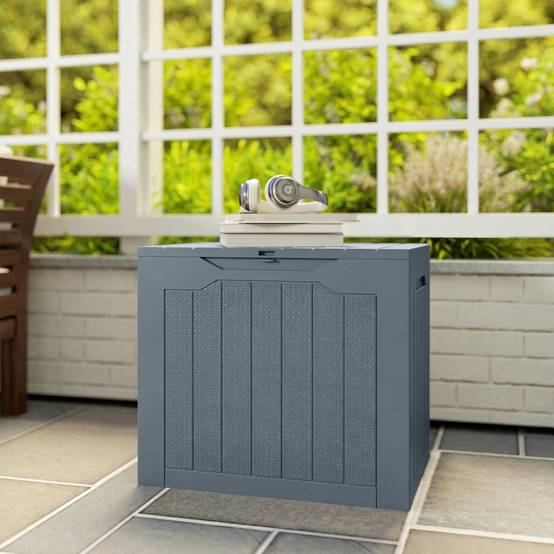 ComfortXL - Coffre de rangement jardin polypropylène 97 L 56x41x50 cm gris clair étanche - ComfortXL Outdoor Living - Image 10