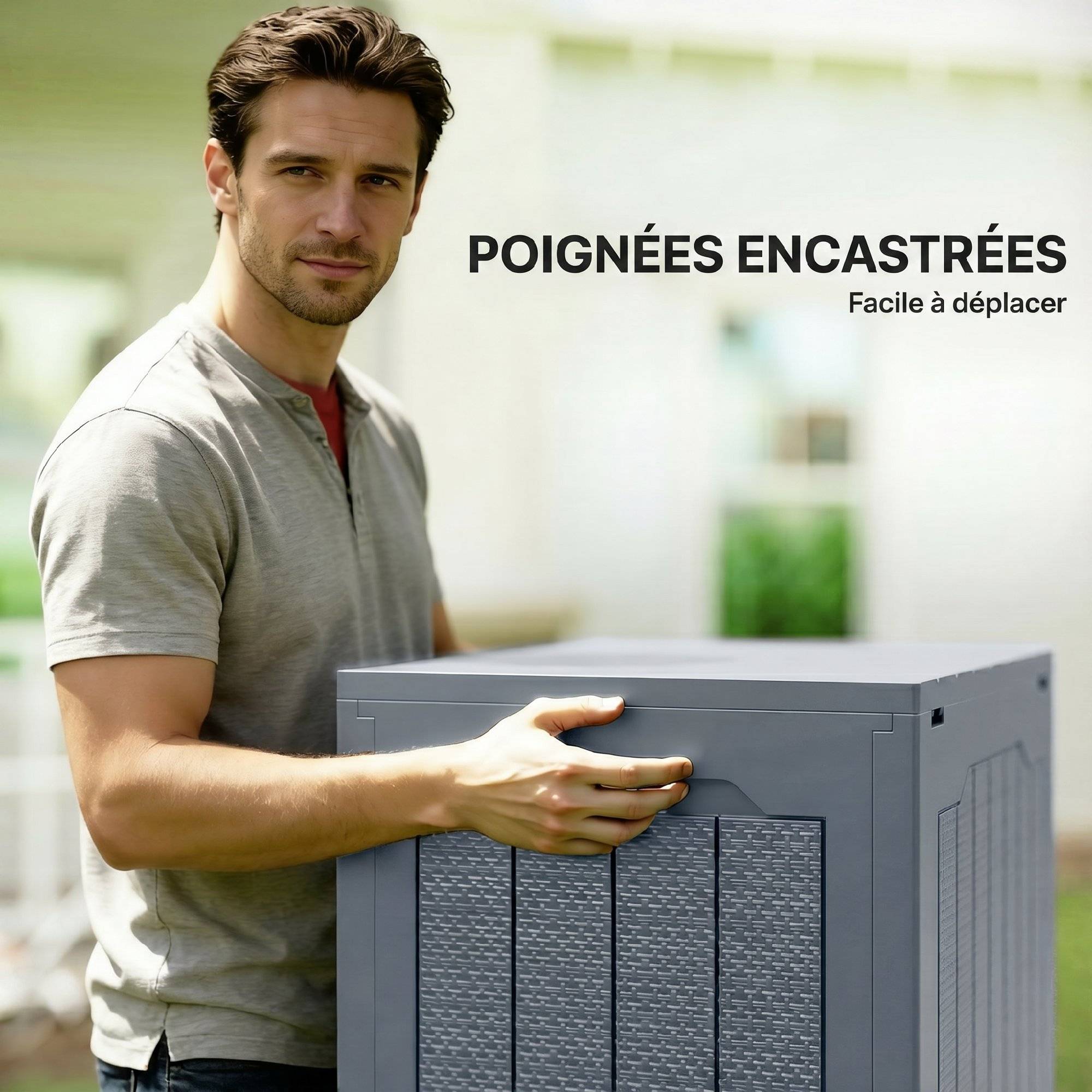 ComfortXL - Coffre de rangement jardin polypropylène 97 L 56x41x50 cm gris clair étanche - ComfortXL Outdoor Living - Image 6