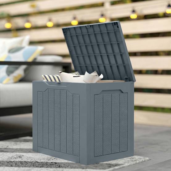 ComfortXL - Coffre de rangement jardin polypropylène 97 L 56x41x50 cm gris clair étanche - ComfortXL Outdoor Living - Image 9