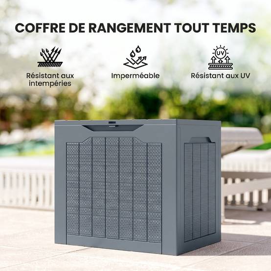 ComfortXL - Coffre de rangement jardin polypropylène 97 L 56x41x50 cm gris clair étanche - ComfortXL Outdoor Living - Image 8