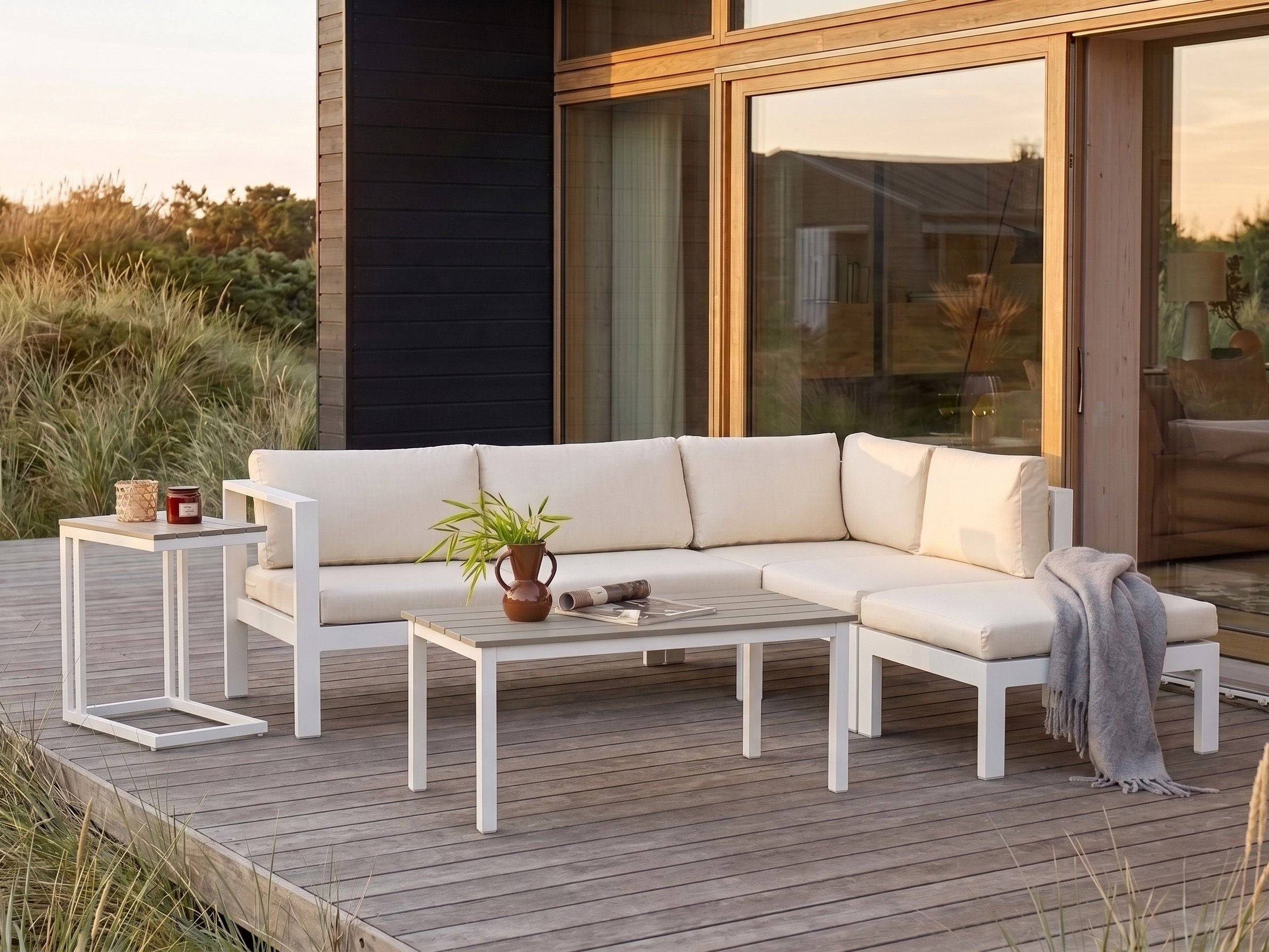 Beliani - Set de jardin, 5 Personnes Aluminium Beige MESSINA - Beliani - Imagen 1
