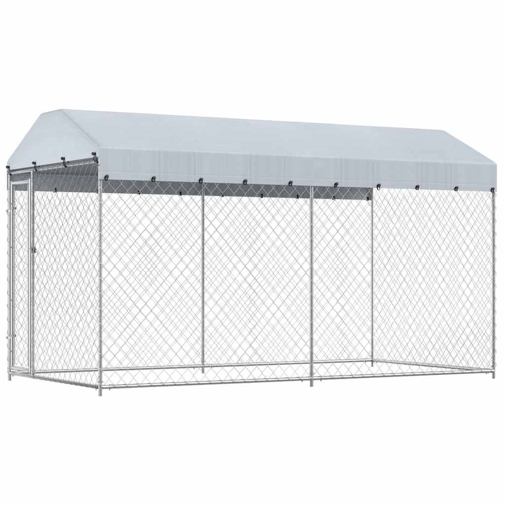 Vidaxl - Chenil d'extérieur avec toit pour chiens 382x192x225 cm vidaXL 145024 - Imagen 2