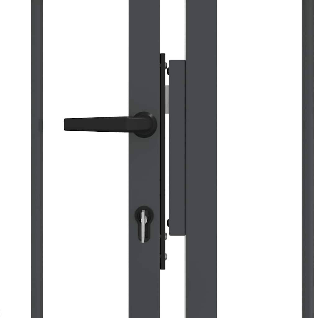 Portail Jardin Double Battant Acier Style Fer Forgé Pointe de Lance 305x223 cm Gris - ComfortXL Outdoor Living - Image 6