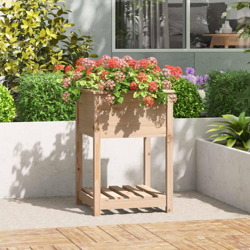 ComfortXL - Carré potager sur pied en bois de pin avec étagère pour terrasse 54cm – ComfortXL Outdoor Living - Image 1