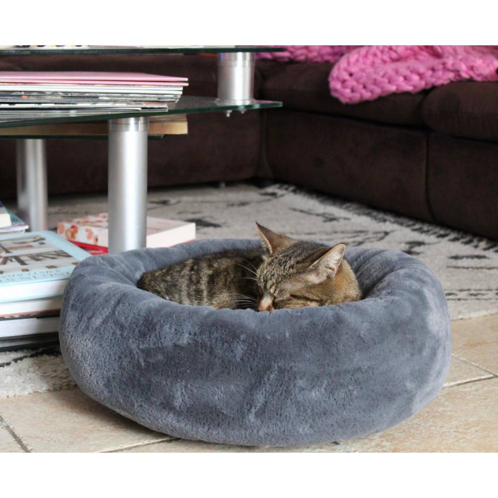 Zolux - Coussin Noé ø 60 cm gris a poils court pour petits chiens ou chats. - Imagen 2