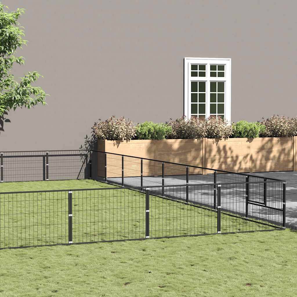 Vidaxl - Chenil Noir 64 m² Acier vidaXL 3082187 - Imagen 1