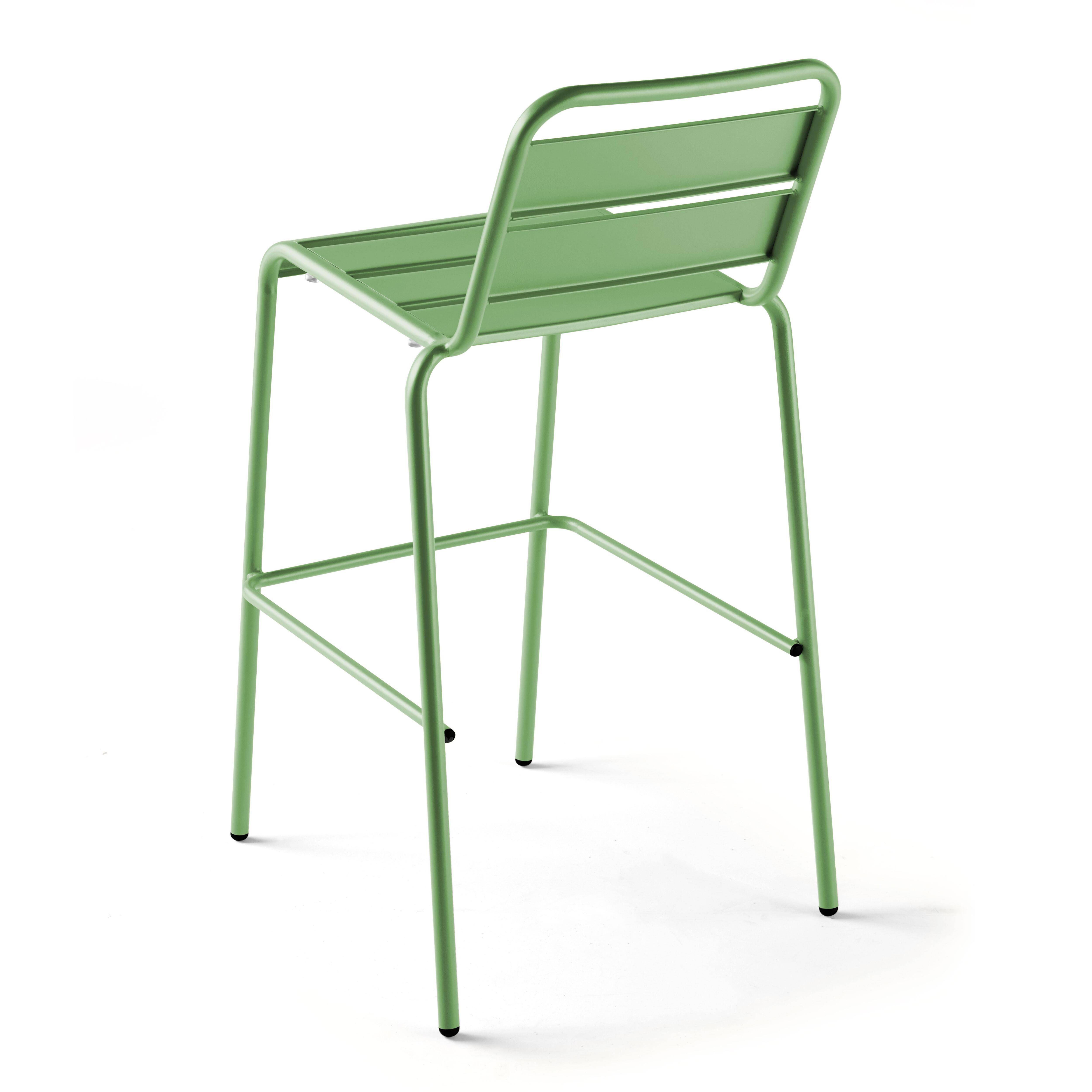 Oviala - Ensemble table haute de jardin et 6 chaises en métal vert cactus Palavas - Oviala - Imagen 6