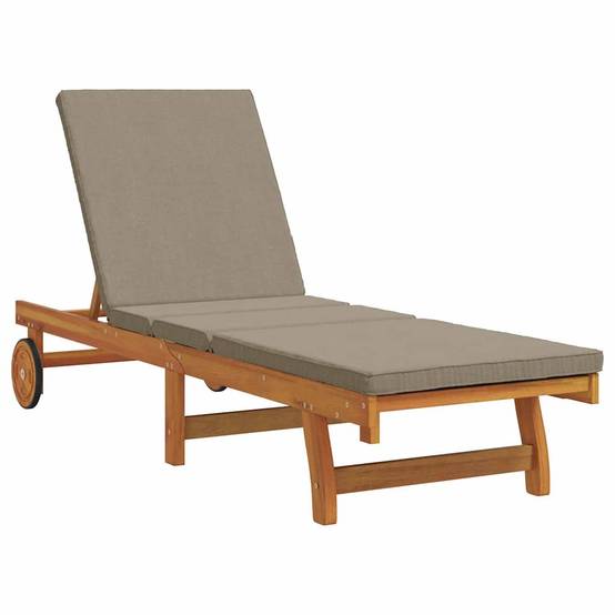 Transat de jardin bois acacia avec table et dossier multipositions marron - ComfortXL Outdoor Living - Image 4