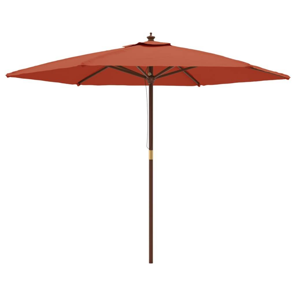 Helloshop26 - Parasol de jardin avec mât en bois 299 x 240 cm orange - Imagen 1