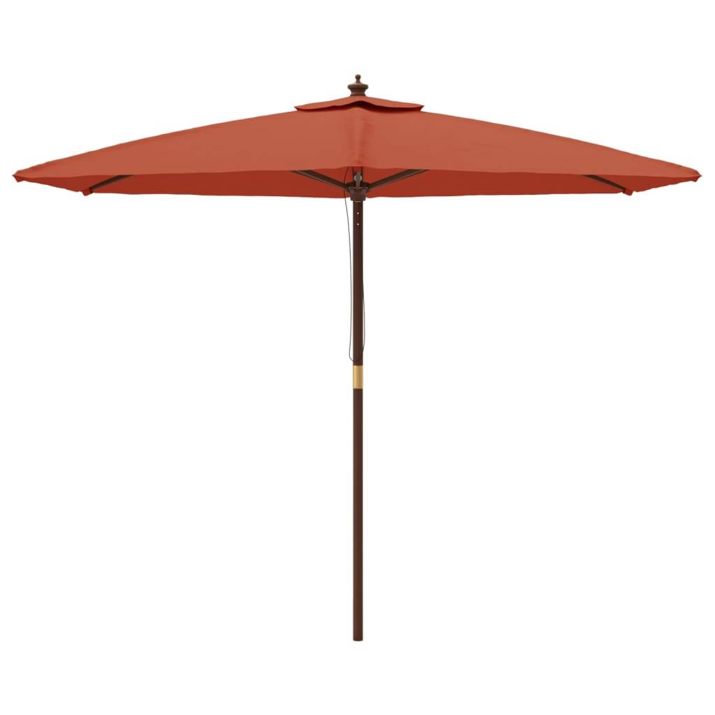 Helloshop26 - Parasol de jardin avec mât en bois 299 x 240 cm orange - Imagen 2