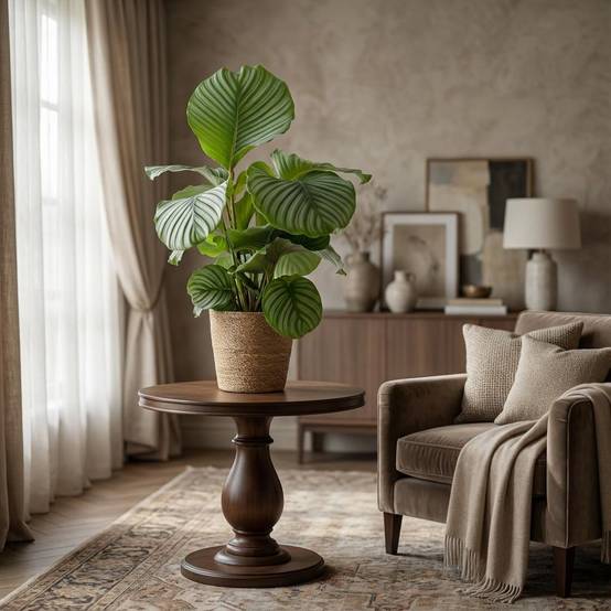 Calathea Orbifolia - Pot de 21cm - Hauteur 60 - 70cm - Panier - Plantes d'intérieur - Image 2