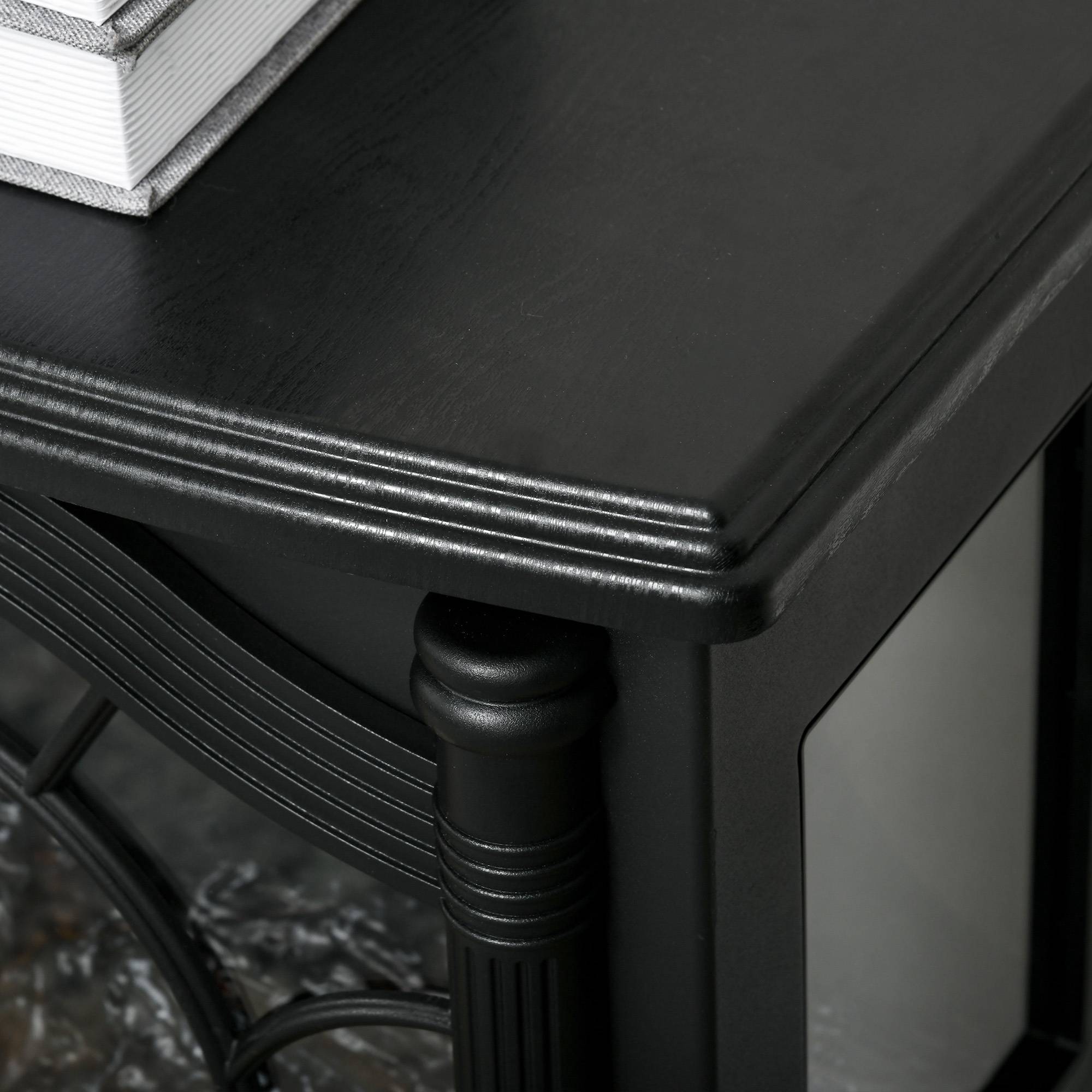 Cheminée électrique 1000W/2000W température réglable protection anti-surchauffe 55x31x58 cm noir - Image 10