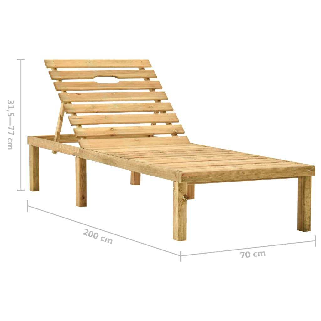 Helloshop26 - Transat chaise longue bain de soleil lit de jardin terrasse meuble d'extérieur avec table et coussin pin imprégné - Imagen 8