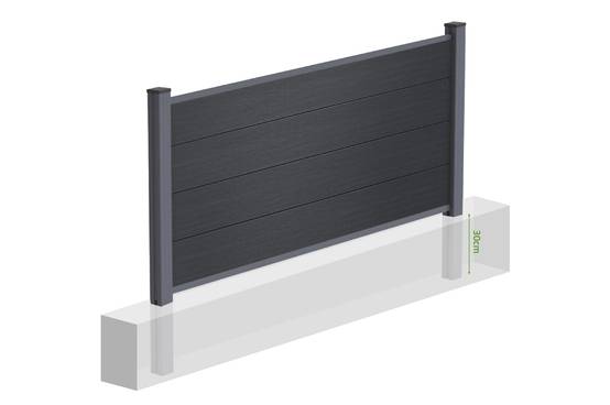 Casanoov Clôture composite Stockhorn de 8 mètres de long et 90 cm de haut, pour installation enterrée, grise - Image 7
