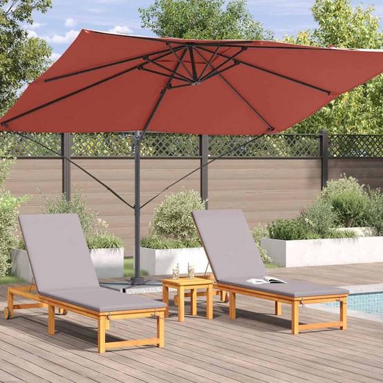 Parasol Cantilever Polyester et Aluminium Terre cuite 351 x 250 x 260 cm - PANGIVO - Image 3