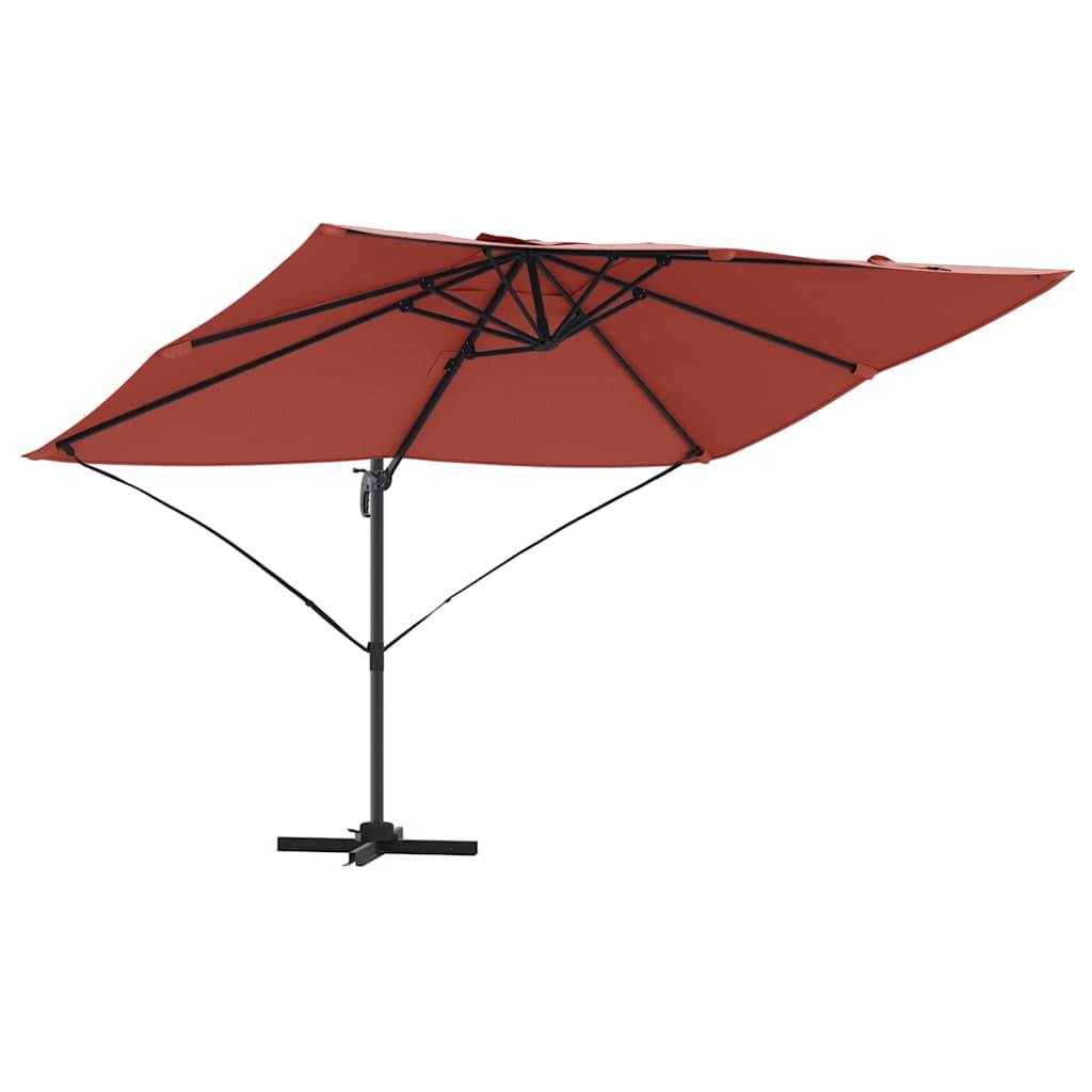 Parasol Cantilever Polyester et Aluminium Terre cuite 351 x 250 x 260 cm - PANGIVO - Image 1