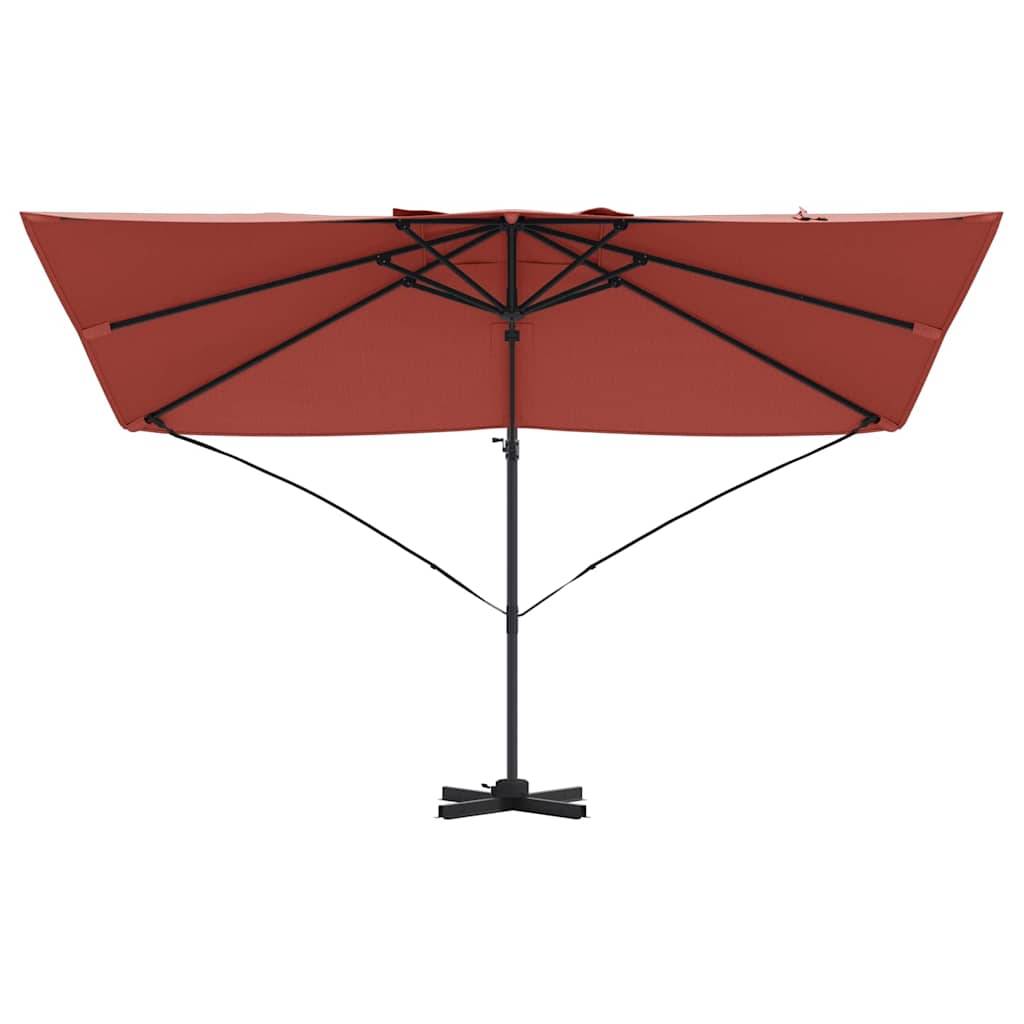 Parasol Cantilever Polyester et Aluminium Terre cuite 351 x 250 x 260 cm - PANGIVO - Image 4