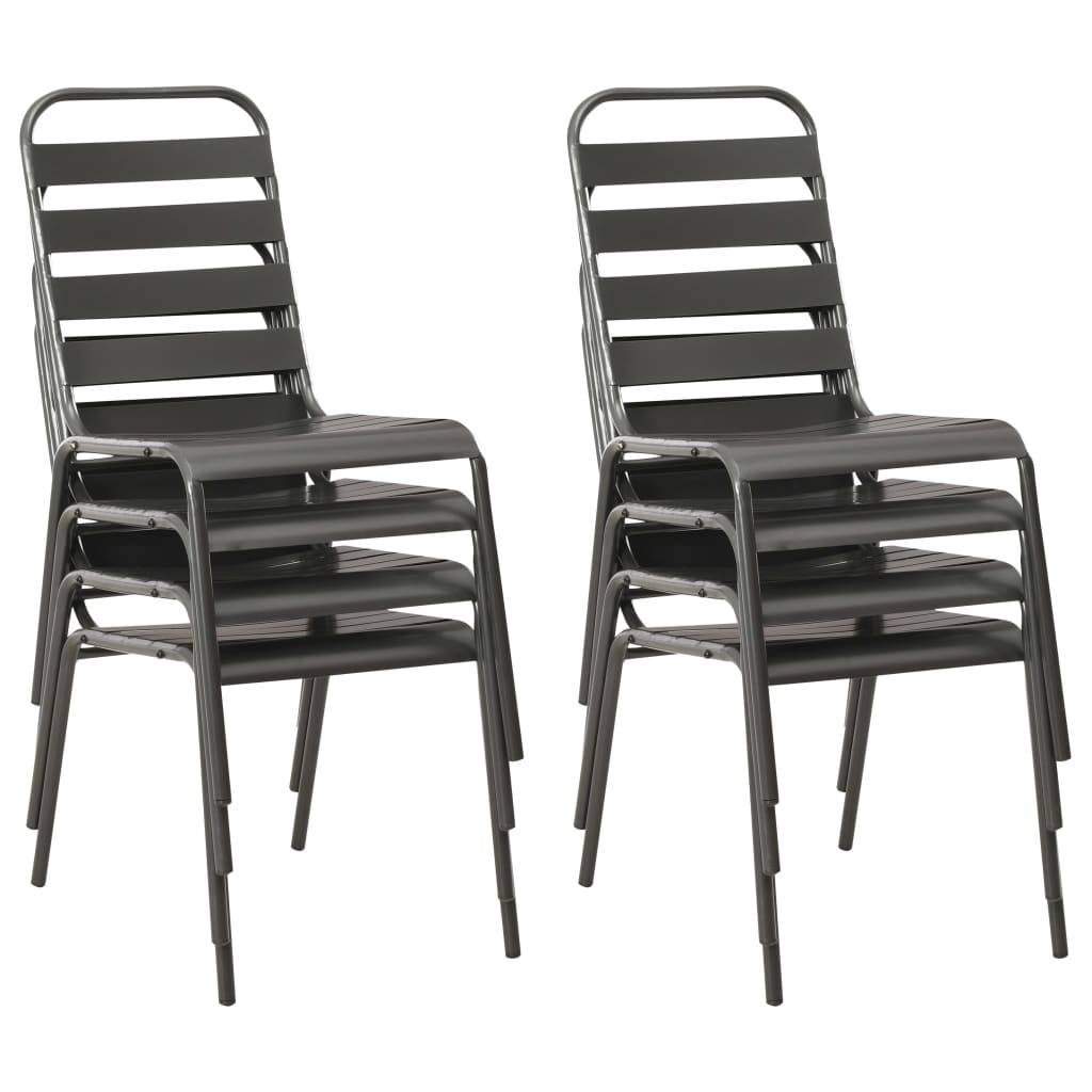 Vidaxl - Ensemble à manger d'extérieur 9 pcs Acier Gris foncé vidaXL 46633 - Imagen 6