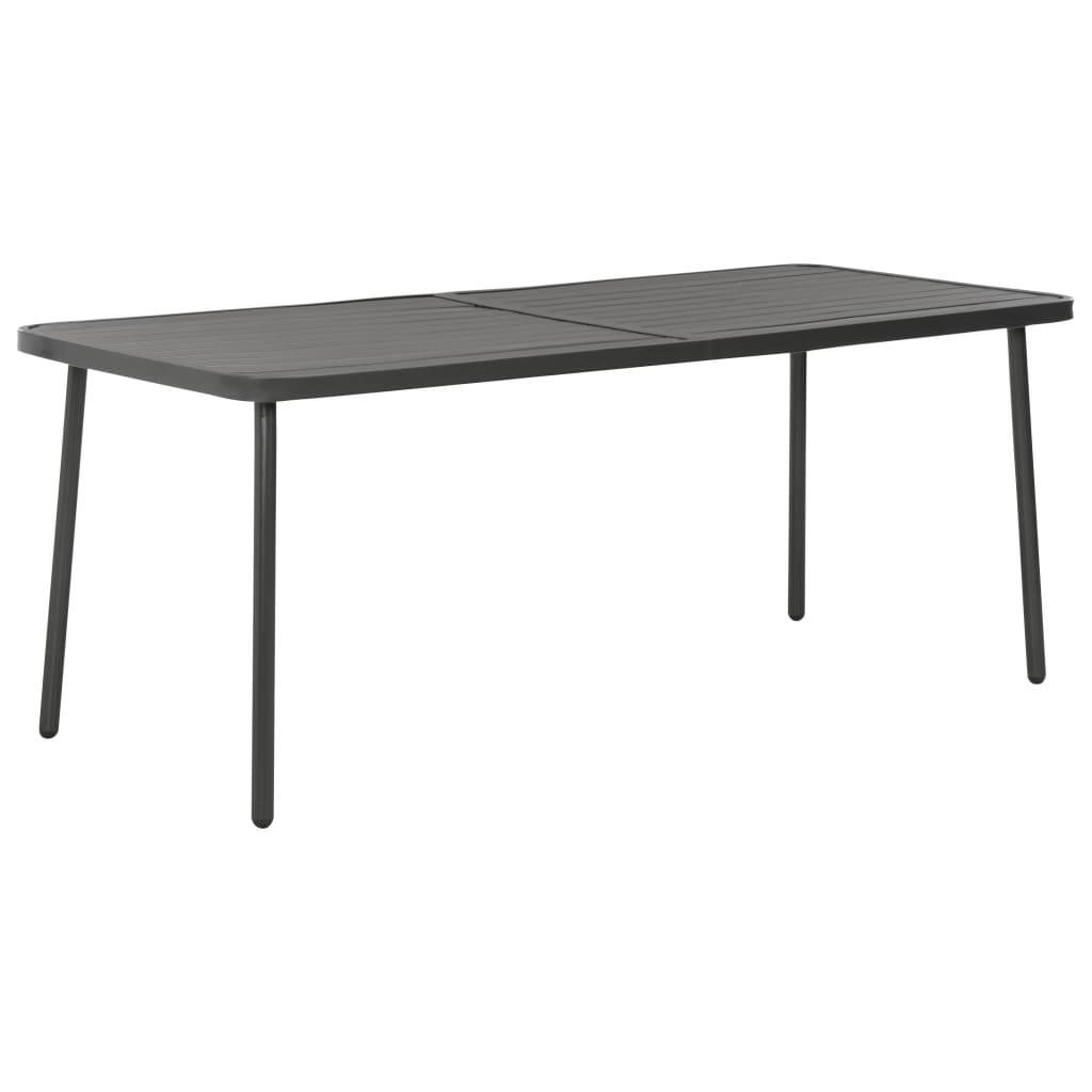 Vidaxl - Ensemble à manger d'extérieur 9 pcs Acier Gris foncé vidaXL 46633 - Imagen 2