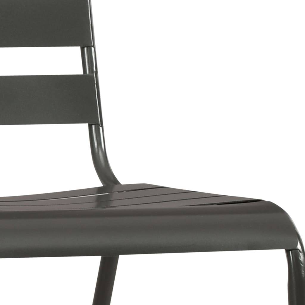 Vidaxl - Ensemble à manger d'extérieur 9 pcs Acier Gris foncé vidaXL 46633 - Imagen 5