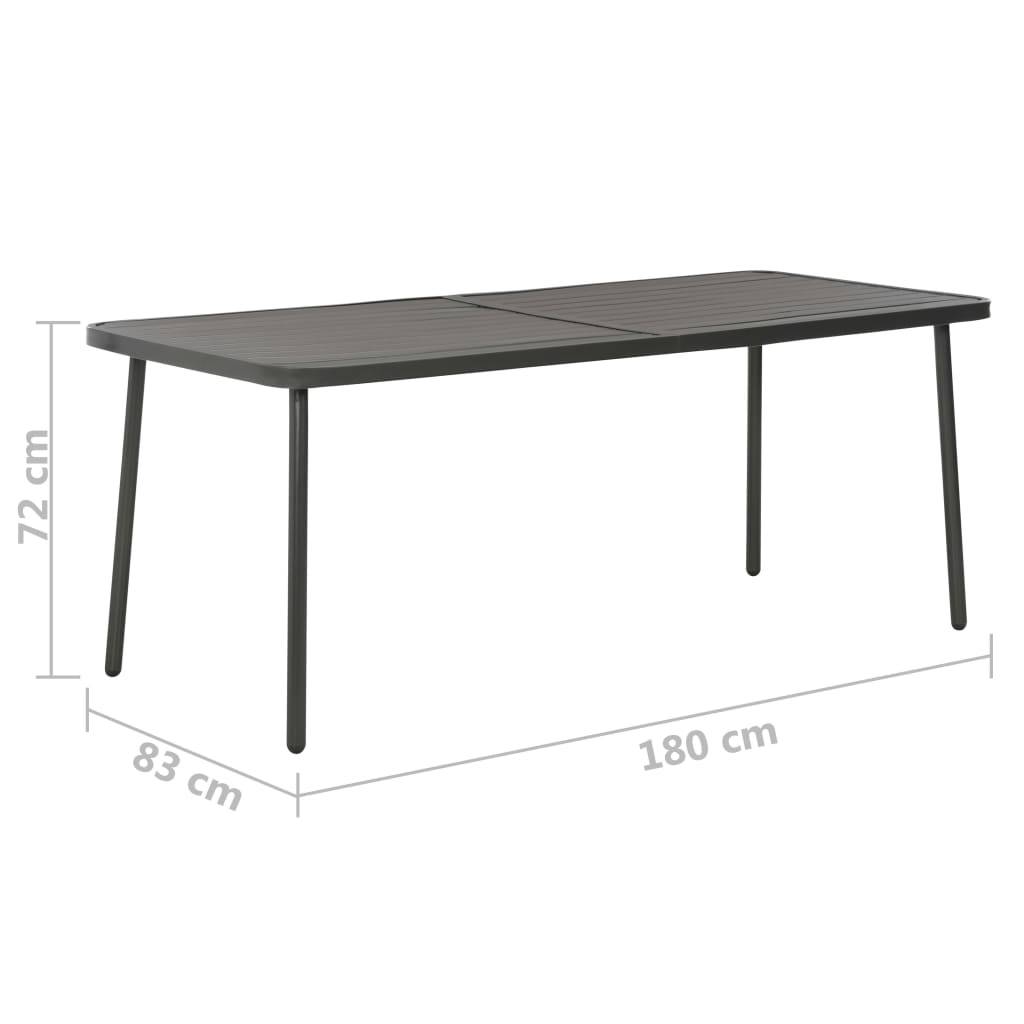 Vidaxl - Ensemble à manger d'extérieur 9 pcs Acier Gris foncé vidaXL 46633 - Imagen 3