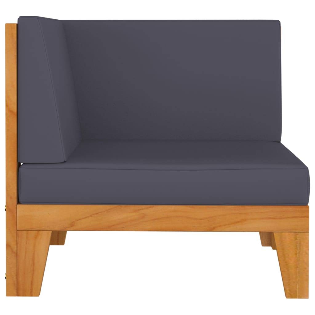 Helloshop26 - Salon de jardin meuble d'extérieur ensemble de mobilier 7 pièces avec coussins bois d'acacia solide - Imagen 3