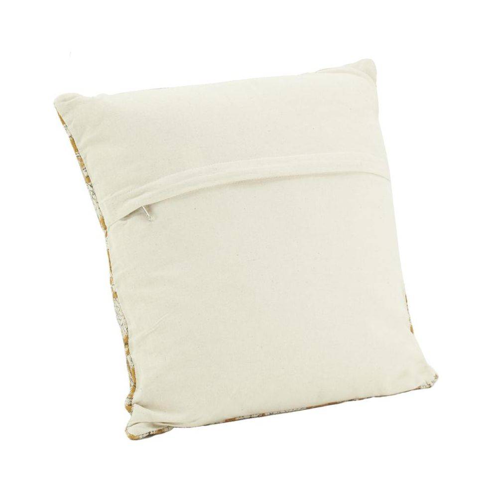 Aubry Gaspard - Coussin à fleurs jaune et blanc - Imagen 4
