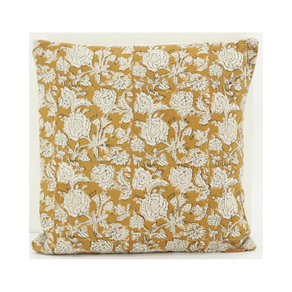Aubry Gaspard - Coussin à fleurs jaune et blanc - Imagen 3
