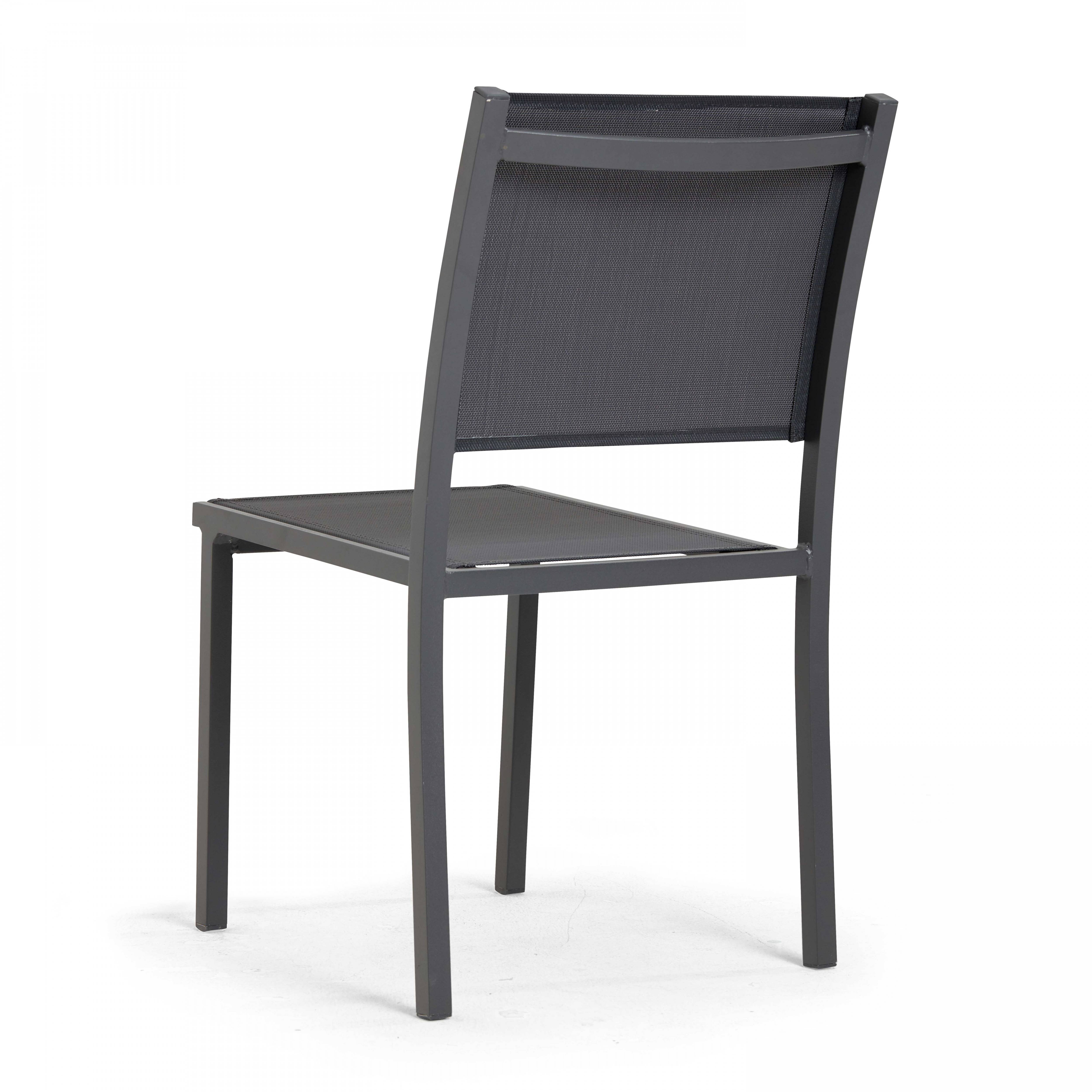 Oviala - Table de terrasse aluminium et pierre, 6 chaises et 2 fauteuils gris Piedra - Oviala - Imagen 5