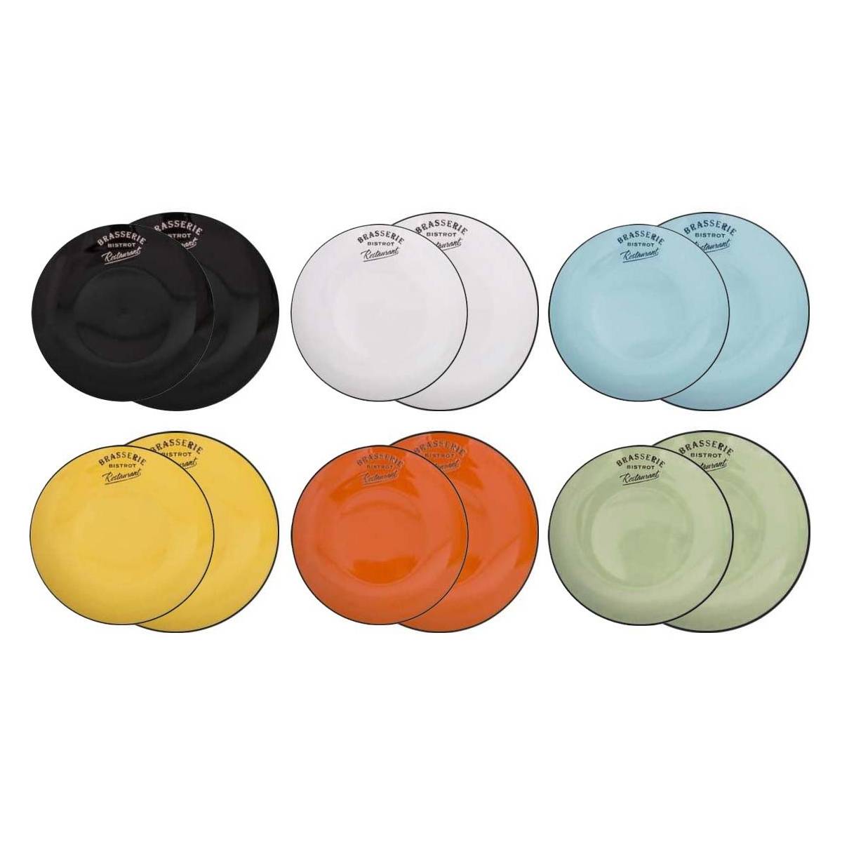 Antic Line Creations - Assiettes colorées Brasserie bistrot (Lot de 12) - Imagen 1