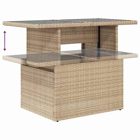 Salon Bas 7 Pièces Résine Tressée Beige Naturel Parfait pour Espace Vert et Moments de Détente – ComfortXL Outdoor Living - Image 9