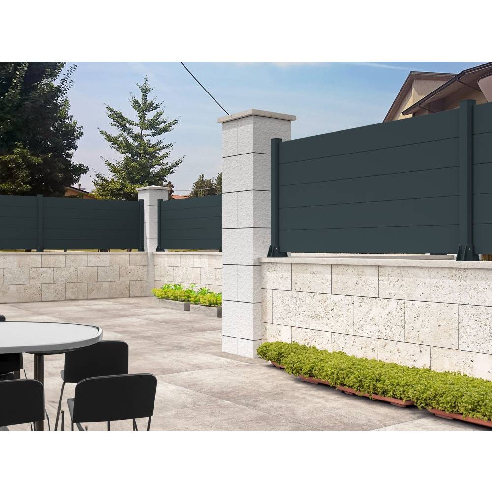 Clôture panneau plein RAUM 1911x515mm (Gris anthracite) - Alia Productions
