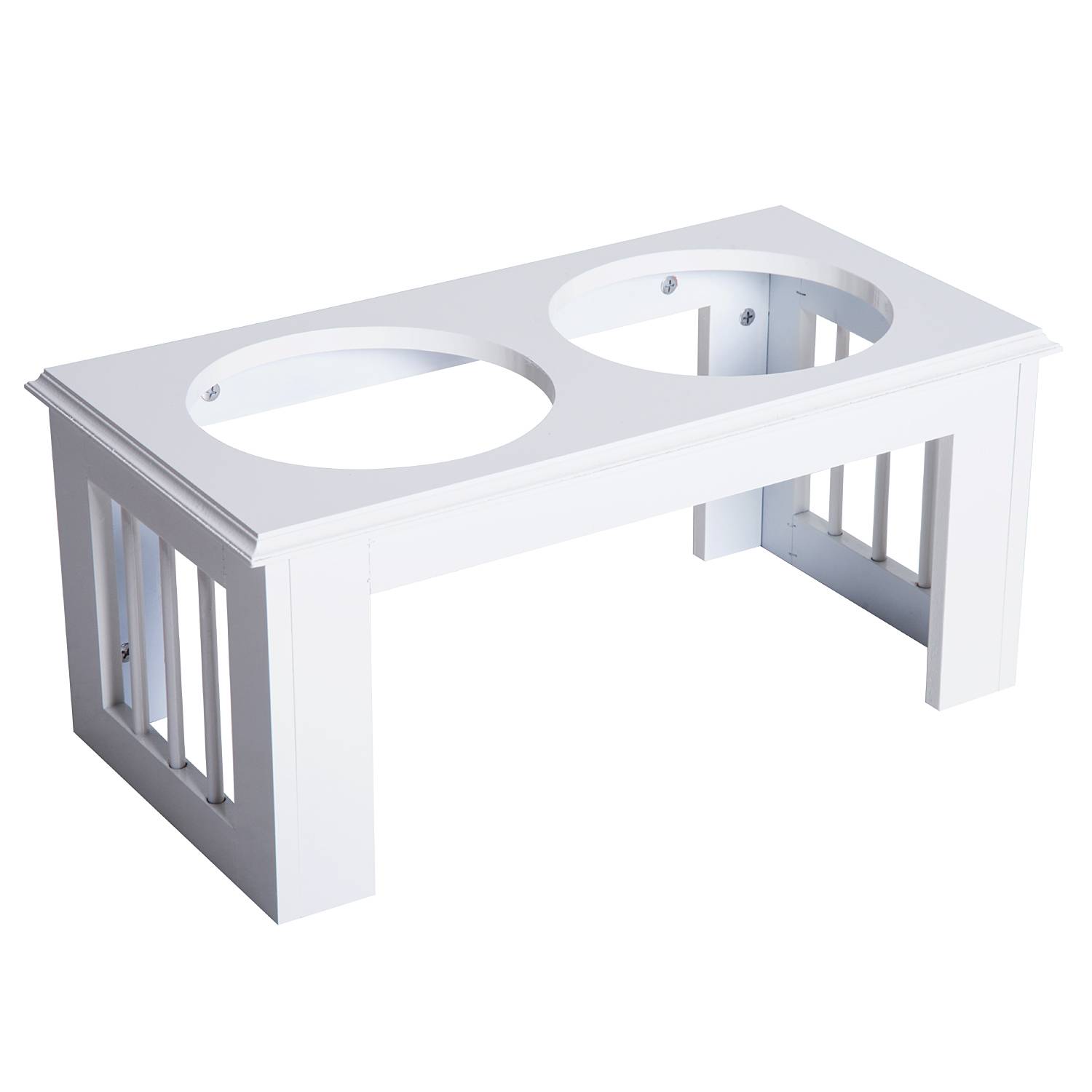 PANGIVO - Support de gamelles pour chien MDF blanc 58.4 x 30.5 x 25.4 cm - PANGIVO - Image 8