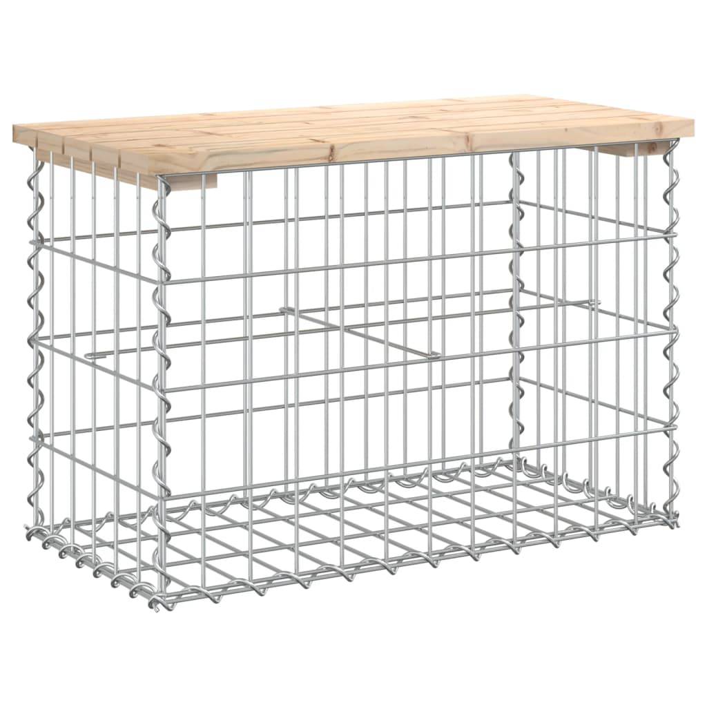 Maison Chic - Banc de jardin - Banc d'extérieur - Banquette design de gabion 63x31,5x42cm bois massif de pin - Imagen 1