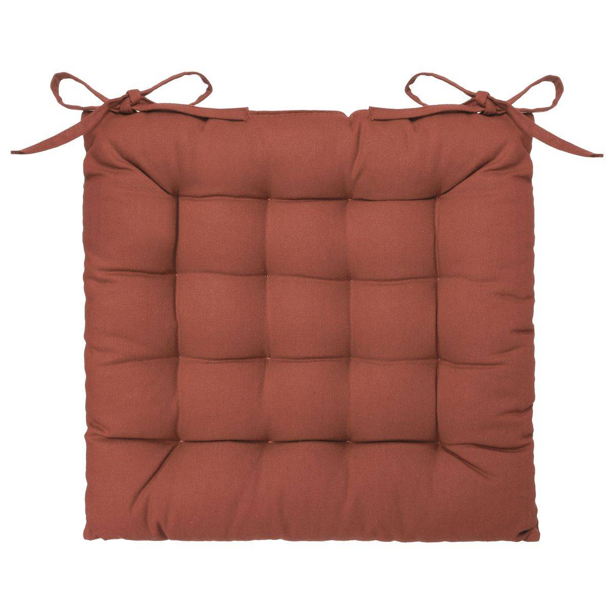 Lot de 6 Galettes de chaise en Coton Terracotta 38 x 38 cm - Imagen 3