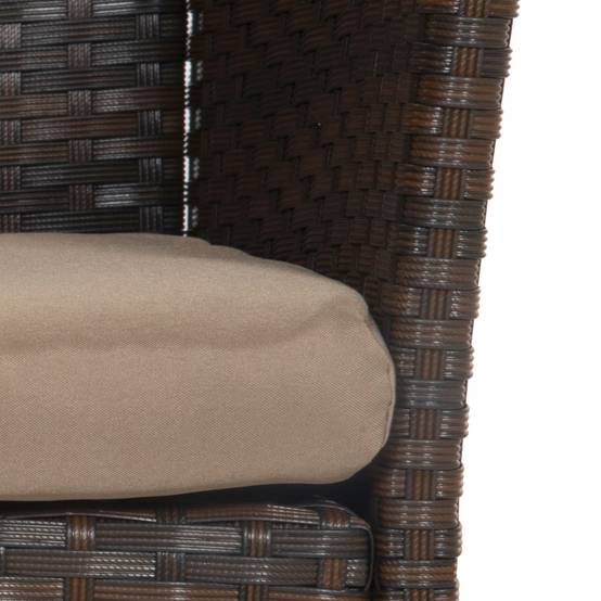Happy Garden - Salon de jardin CORDOUE en résine tressée marron 4 places - coussins taupe - HAPPY GARDEN - Imagen 7