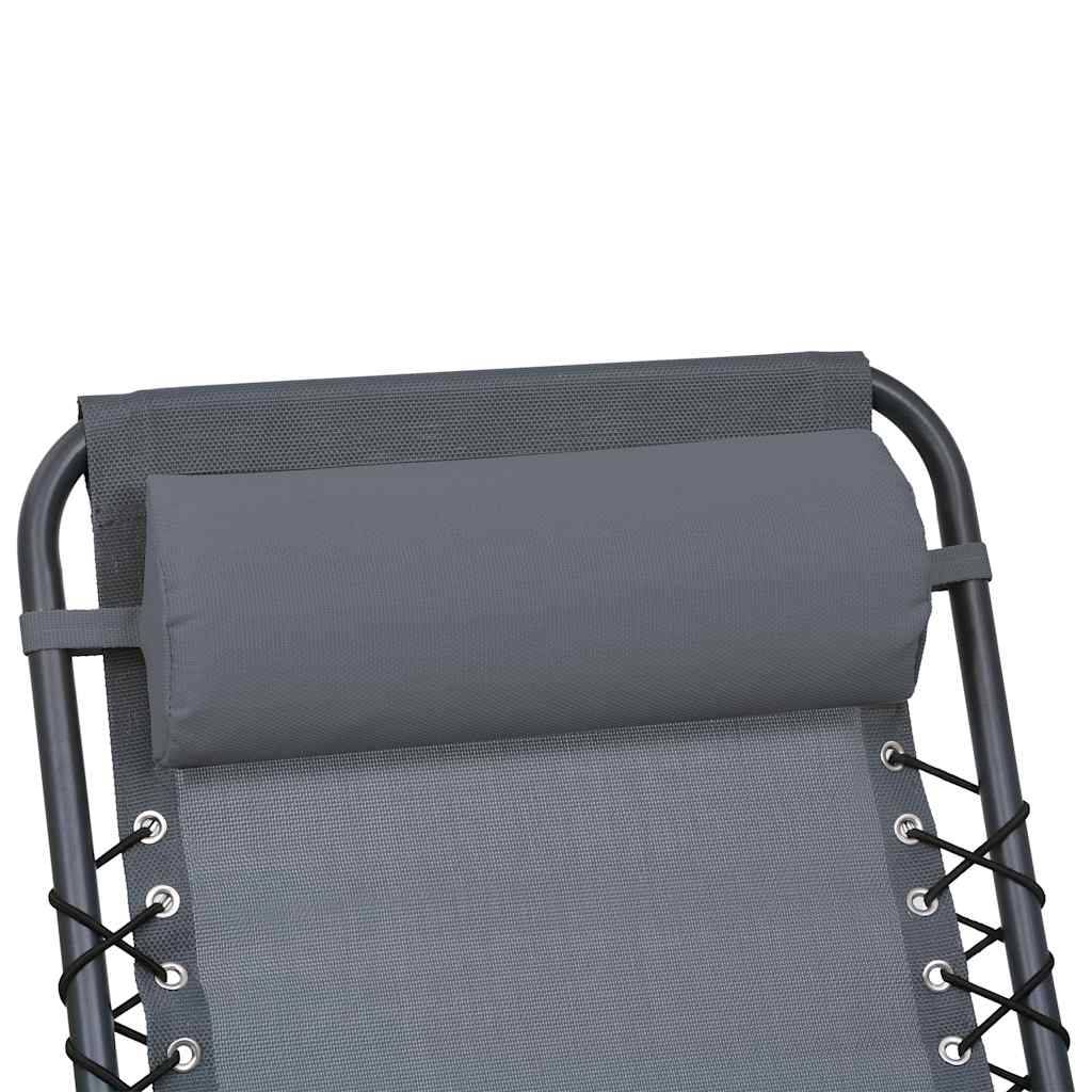 Appui-tête Textilène Confortable pour Chaise Longue de Jardin Piscine Gris 40x15cm – ComfortXL Outdoor Living - Image 4