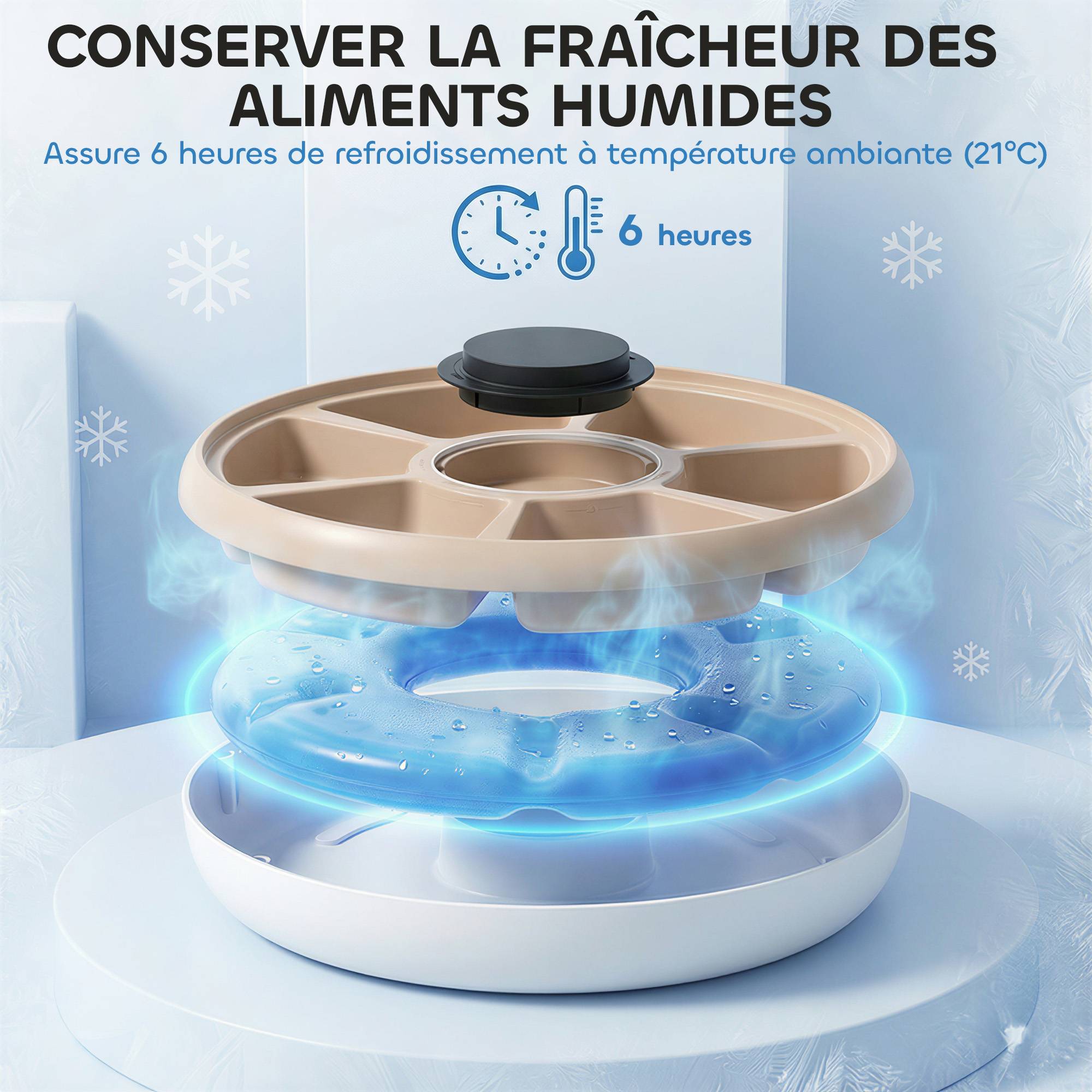 Distributeur automatique de nourriture plastique blanc 31.5 x 31.5 x 8.3 cm - PANGIVO - Image 7